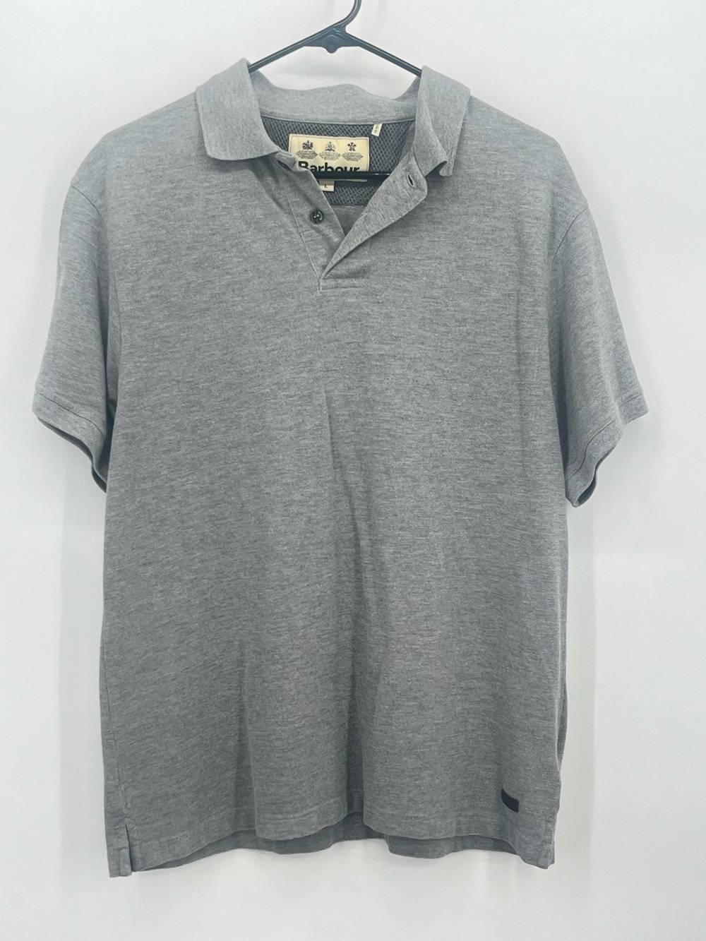 Barbour Men's gray polo shirt. Size Large. Gently worn.